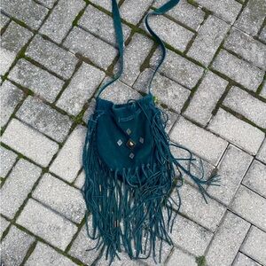 Free People Suede Fringe Bucket Bag